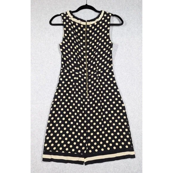 Kate Spade Women Dress Size 00 Hailee Silk Sleeveless Shift Pleated Polka Dot - Picture 4 of 12